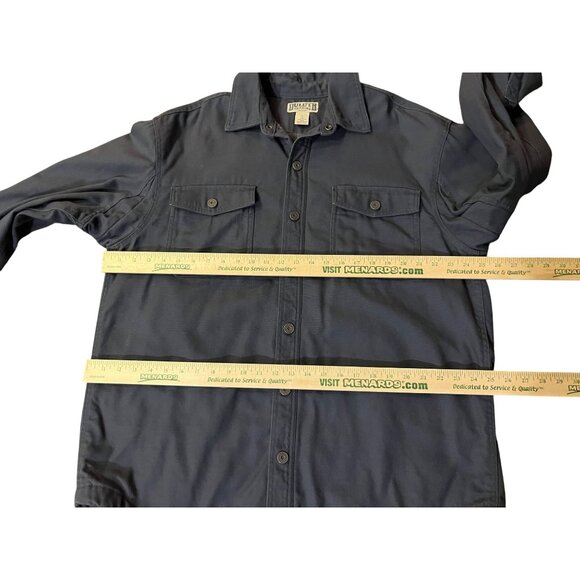 Duluth Trading Co Fire Hose Shirt Jac Mens L Blue Fleece Lined Work Jacket - Picture 10 of 13